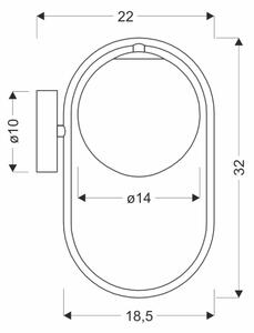 Applique CORDEL 1xG9/28W/230V ottone/fumé beige