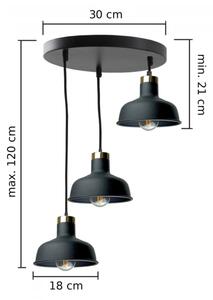 Lampadario a sospensione con filo HEBE 3xE27/60W/230V nero