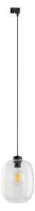 Lampadario su filo per sistema a binario ELIO 1xE27/15W/230V nero/limpido