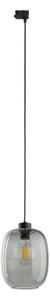 Lampadario a sospensione con filo per sistema a binario trifase ELIO 1xE27/15W/230V nero/fumé nero