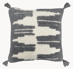 Cuscino in lana trapuntata con nappe Nomade Zagros