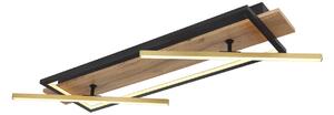 Globo Plafoniera Beatrix LED, lunghezza 81,5 cm, legno/nero, legno