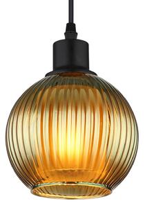 Globo Lampada a sospensione Zumba, verde/bronzo/benzina, 90 cm, 4 luci, vetro