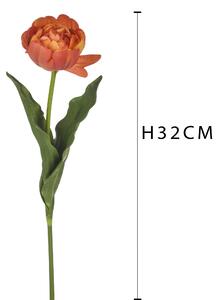 Set 4 Tulipani Artificiali con Real Touch Altezza 67 cm Arancio