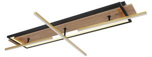 Globo Plafoniera Beatrix LED, lunghezza 100 cm, legno/nero, legno