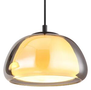 Globo Lampada a sospensione Jella, lunghezza 95 cm, grigio fumo, a 3 luci, vetro