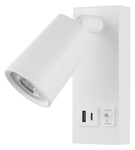 Luce Spot da parete a LED con USB CHARGE LED/5W/230V bianco