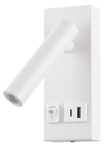 Luce Spot da parete a LED con USB LED/2W/230V bianco