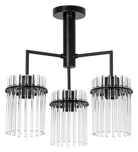 Lampadario a sospensione con supporto rigido 3xE27/60W/230V nero/limpido
