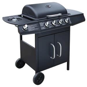 VidaXL Barbecue a gas 4+1 fiamme nero
