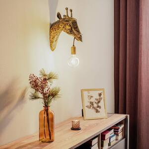 Applique Lindby Nirvathia, giraffa, colore ottone, metallo