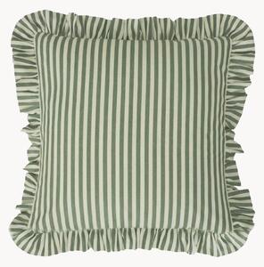 Cuscino in cotone a righe con volant Tuva