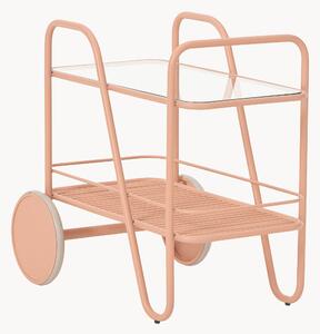 Carrello portavivande in metallo con piano in vetro Giovanni