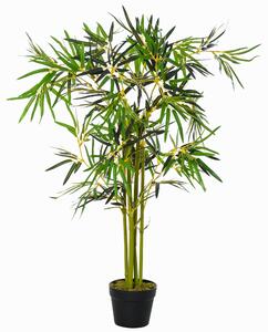 Outsunny Bambù in Vaso Artificiale, Pianta Finta Decorazione per Interno ed Esterno, Altezza 120cm, Verde