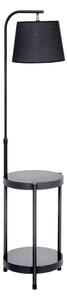 Lampada con piedistallo con tavolo 1xE27/60W/230V USB nero