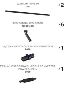 Zuma Line 3027 - Faretto per sistema a binario LULU 6xGU10/35W/230V nero