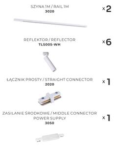 Zuma Line 3049 - Faretto per sistema a binario LULU 6xGU10/35W/230V bianco