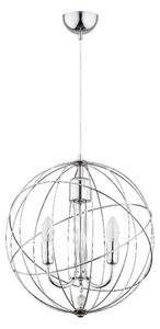 Lampadario a sospensione con filo PIKO 3xE14/10W/230V cromo lucido