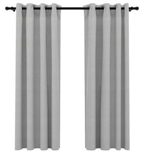 Tende Oscuranti Effetto Lino con Occhielli 2 pz 140 x 175 cm vari colori  colore : Grigio