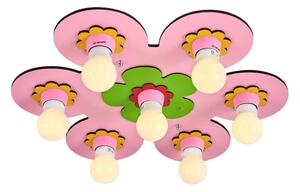 Plafoniera per bambini LUCCA 7xE27/24W/230V rosa