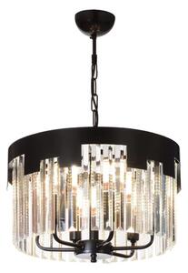 Lampadario a catena CRYSTALLINE 6xE27/40W/230V nero