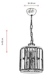 Lampadario a catena CRYSTALLINE 1xE27/6W/230V bronzo