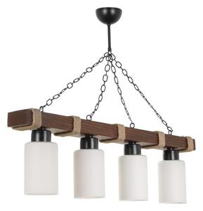 Lampadario a catena JASMIN 4xE27/40W/230V marrone/bianco