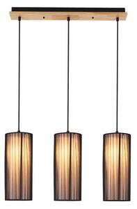 Lampadario a cavo KIOTO 3xE27/40W/230V nero/faggio