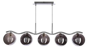 Lampadario a sospensione su cavo LUMOS 5xG9/20W/230V nero fumé