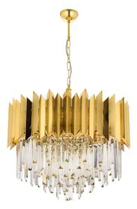 Lampadario a catena CRYSTALLINE 8xE27/40W/230V dorato