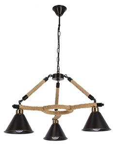 Lampadario a catena NEGRU 3xE27/40W/230V nero/marrone
