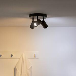 WiZ spot LED soffitto Imageo, 3 luci tondo, nero