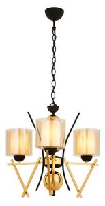 Lampadario a catena VARANA 3xE27/40W/230V nero/oro
