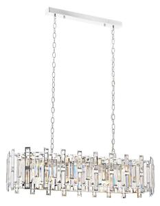 Lampadario a catena CRYSTALLINE 13xE14/40W/230V cromo lucido