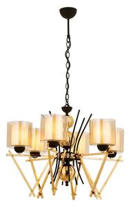 Lampadario a catena VARANA 6xE27/40W/230V nero/oro