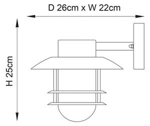 Endon 74703 - Applique da esterno JENSON 1xE27/40W/230V IP44 cromo lucido