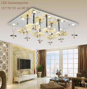 Plafoniera LED in cristallo 1680 101*76 cm design floreale colore della luce commutabile separatamente A+