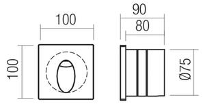 Redo 91199 - Lampada segnapasso da esterno BAST LED/2,5W/230V IP65 grigia