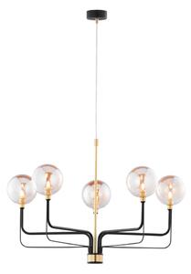 Jupiter 1886 - Lampadario a sospensione con cavo ERIS 5xG9/14W/230V oro/nero/beige fumé