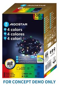 Aigostar - Catena luminosa solare LED 200xLED/8 funzioni 22m IP65 multicolore 800 mAh