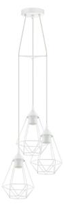 Eglo 79083 - Lampadario a cavo BYRON 3xE27/60W/230V bianco