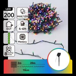 Aigostar - Catena luminosa solare LED 200xLED/8 funzioni 22m IP65 multicolore 800 mAh