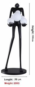 Immax 08808XL - Lampada da terra SILUETTE 6xE27/25W/230V 180 cm Human Ball