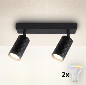 Brilagi - Faretto LED RGBW dimmerabile SELE DIAMANT 2xGU10/4,8W/230V nero
