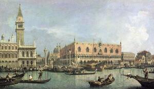 Riproduzione The Molo and the Piazzetta San Marco Venice, (1697-1768) Canaletto