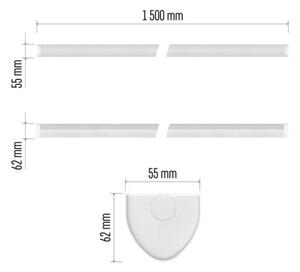 Lampada sottopensile LED/60W/230V 4000K 150 cm