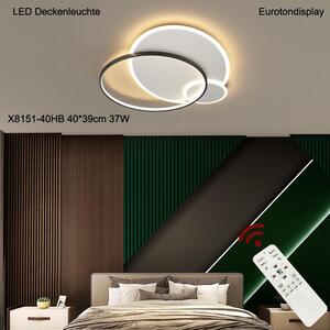 Plafoniera LED X8151-40cm 37W con telecomando Colore luce/luminosità regolabile dimmerabile Struttura in metallo laccato nero