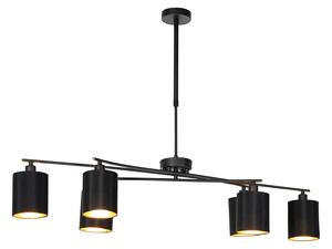Lampada a sospensione intelligente nera regolabile con 6 Wifi B35 - Lofty