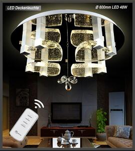 Plafoniera LED cuori di cristallo con bolle 1666Ø60cm LED 48W con telecomando 3 colori di luce (bianco caldo, bianco neutro, bianco freddo) commutabili separatamente A+