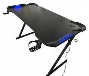 Cuffie da gioco RGB da scrivania 120x60 LED nere con portabicchieri